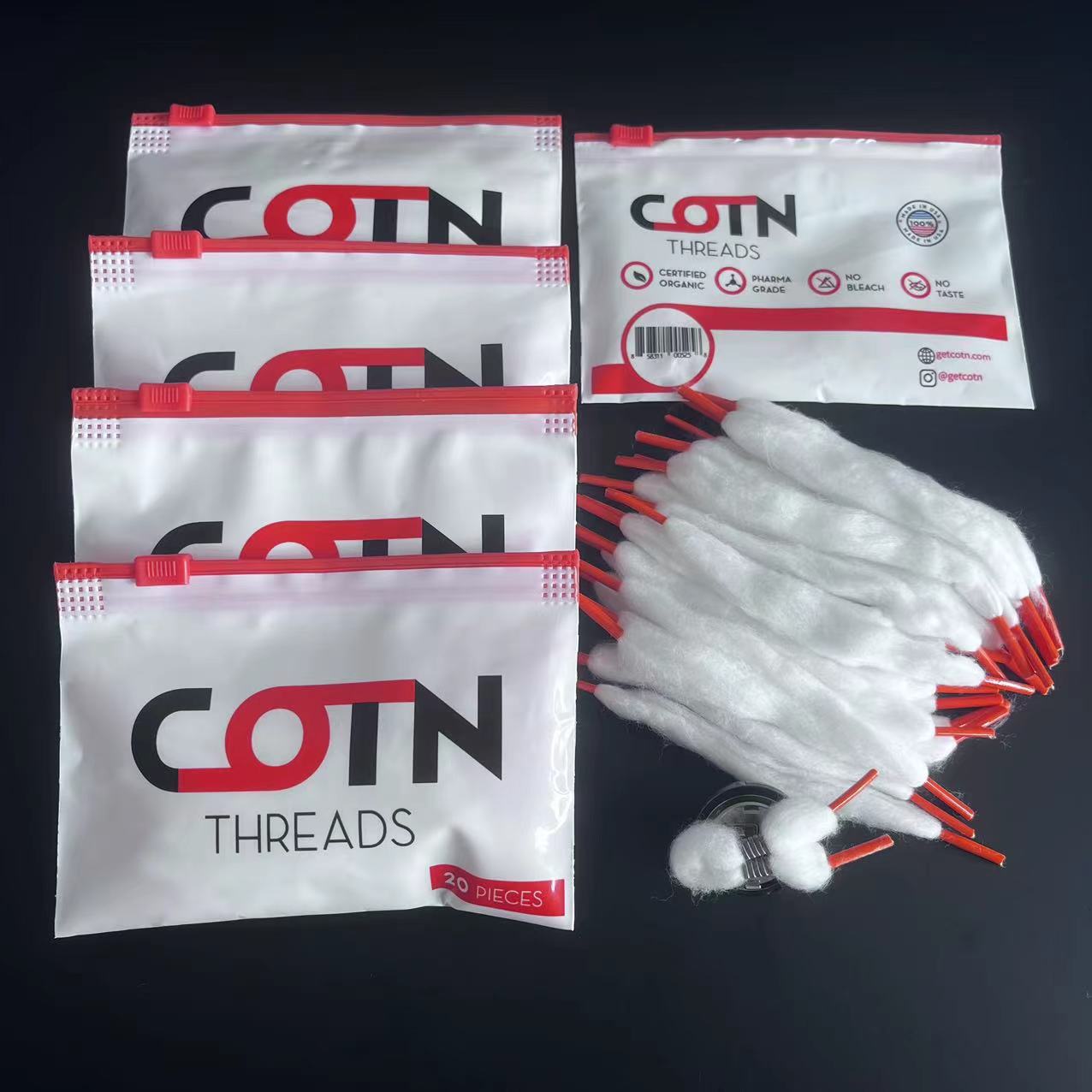 Cotton Wick Organic - 100/60/20 Stuks Voorgebouwde Draad Spoel Draden