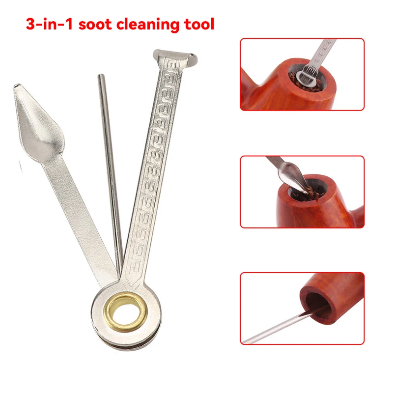 Weed Vaping Accessories - Multifunctionele 3in1 roestvrijstalen rookende houten pijpreiniger